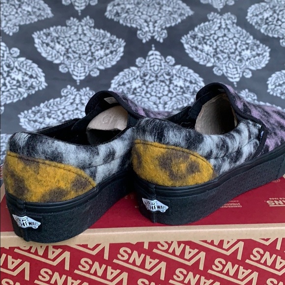 VANS CLASSIC SLIP ON PLATFORM MIX LEOPARD Multi/Bl - Picture 15 of 16